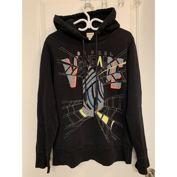 Diesel Other - Diesel VANGARDE S-Ginn-T10 Industrial Graphic Hoodie Size M‎ Y2K Cyber Glitch